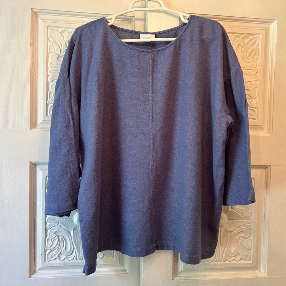 Pure Jill 100% Linen Quarter Sleeve Pull-Over Top